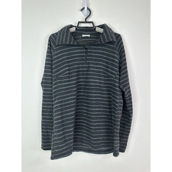Columbia Sweater Womens Large‎ Striped Fleece 1/4 Zip Pullover Lightweight - Picture 1 of 7